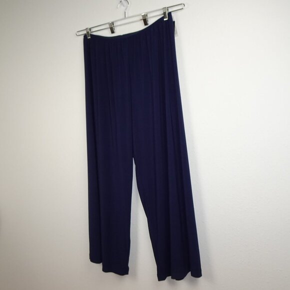 Alex Evenings Wide Leg Pants Women's Plus Size 3X Blue Chiffon Dressy Cocktail - Picture 3 of 8
